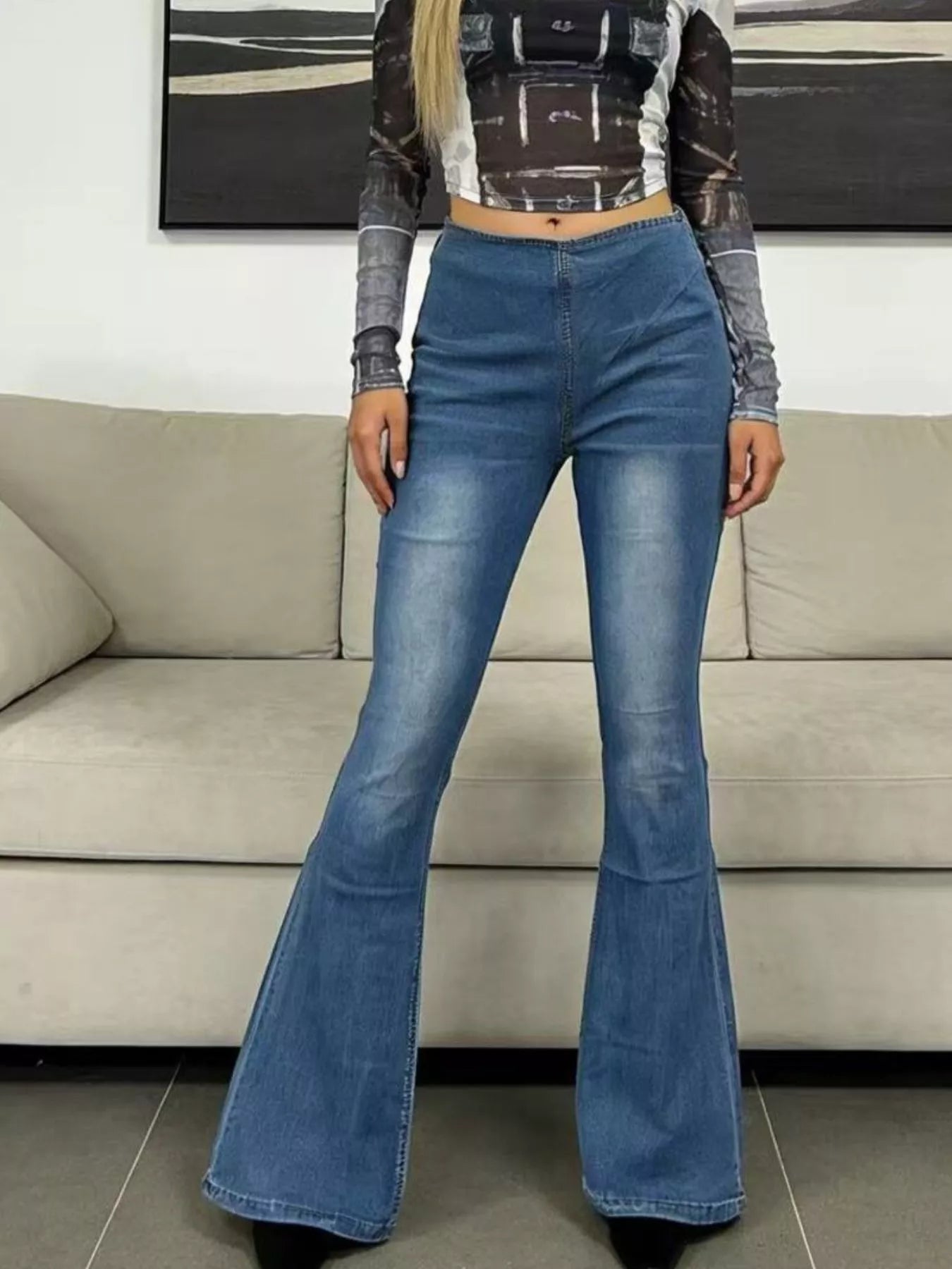 High-Waisted Flare Jeans