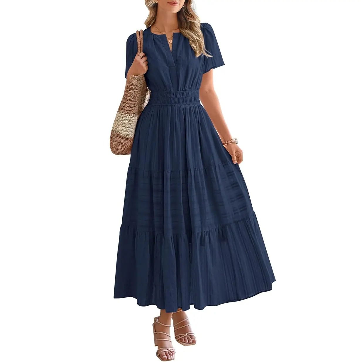 Women’s Lightweight Boho Maxi Dress with Pockets