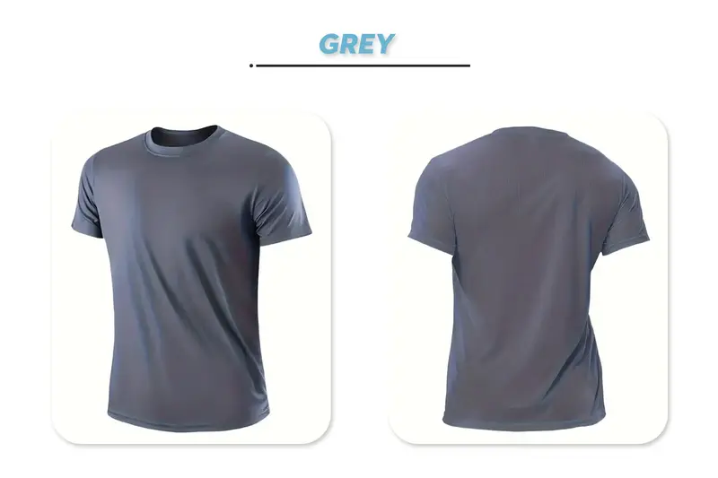 Men's 5-Pack Quick-Dry Crewneck T-Shirts – Breathable, Moisture-Wicking Sports Tees