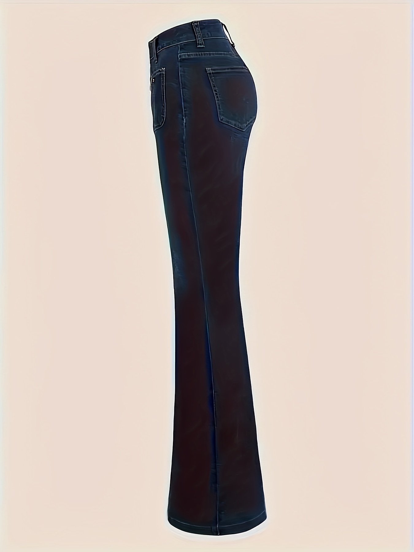 Womens Spliced ​​high-waisted Casual Jeans