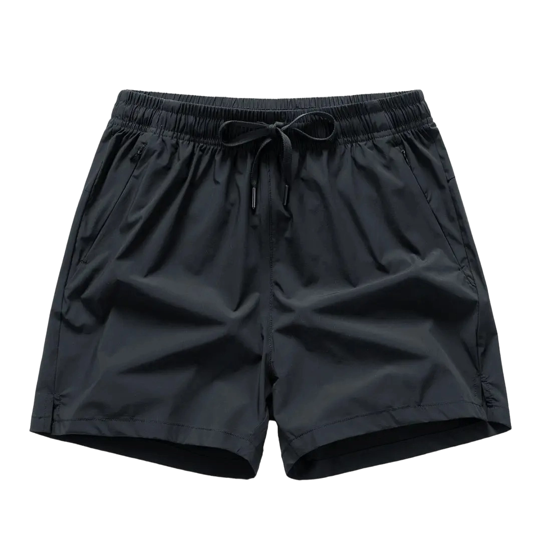 Men's Zipper Pocket Shorts, Regular Fit Casual Drawstring Waist Shorts for Daily Outdoor Wear