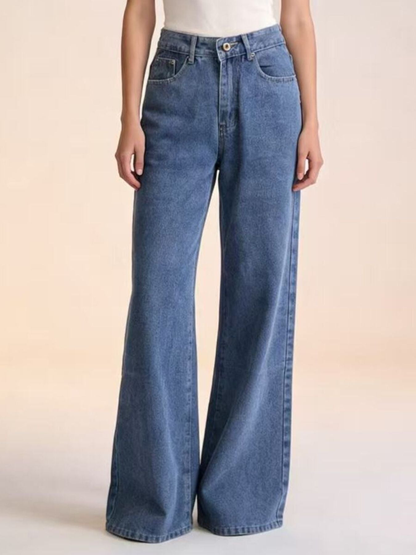 Bow Back Wide Leg Jeans