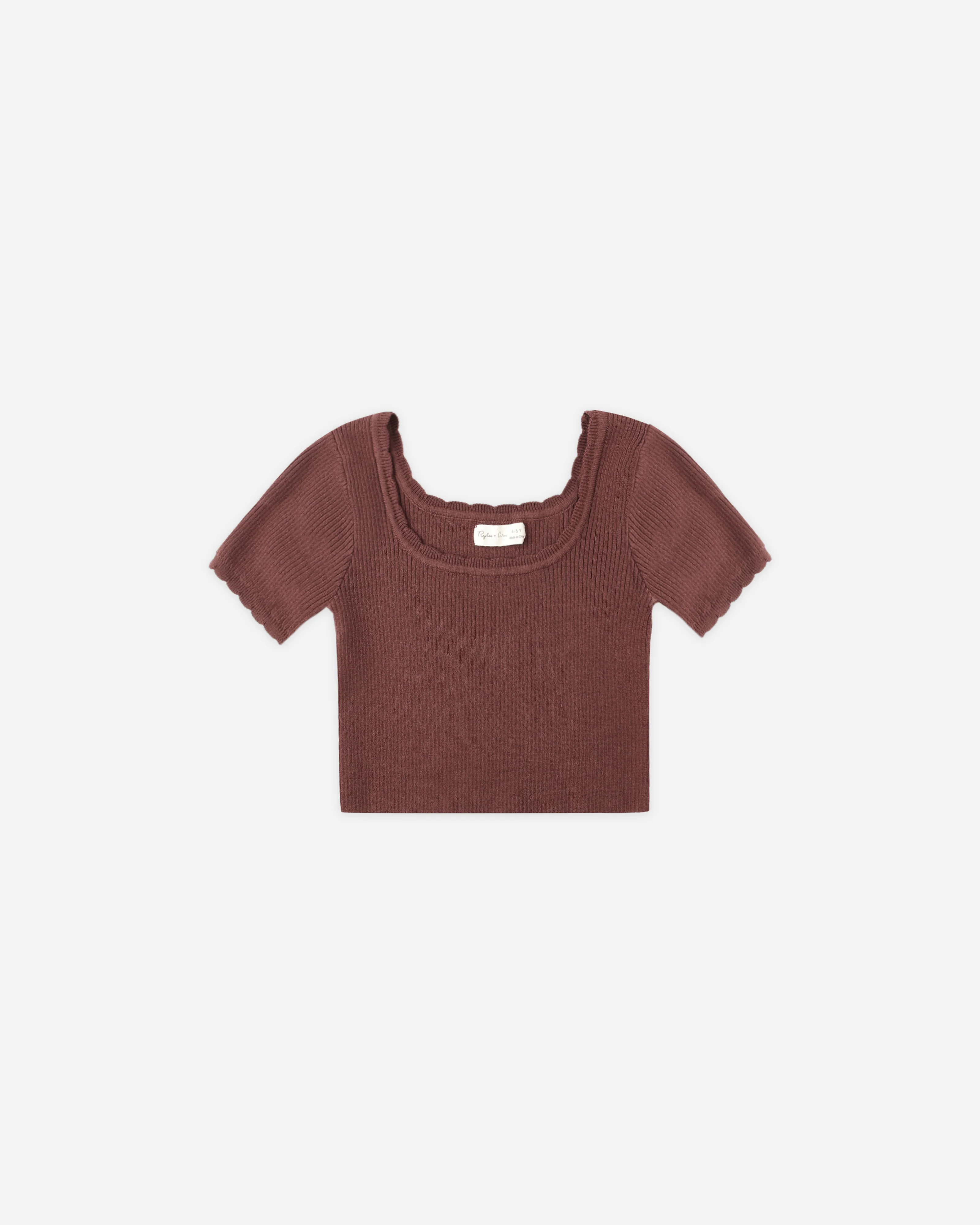 Scallop Tee || Burgundy