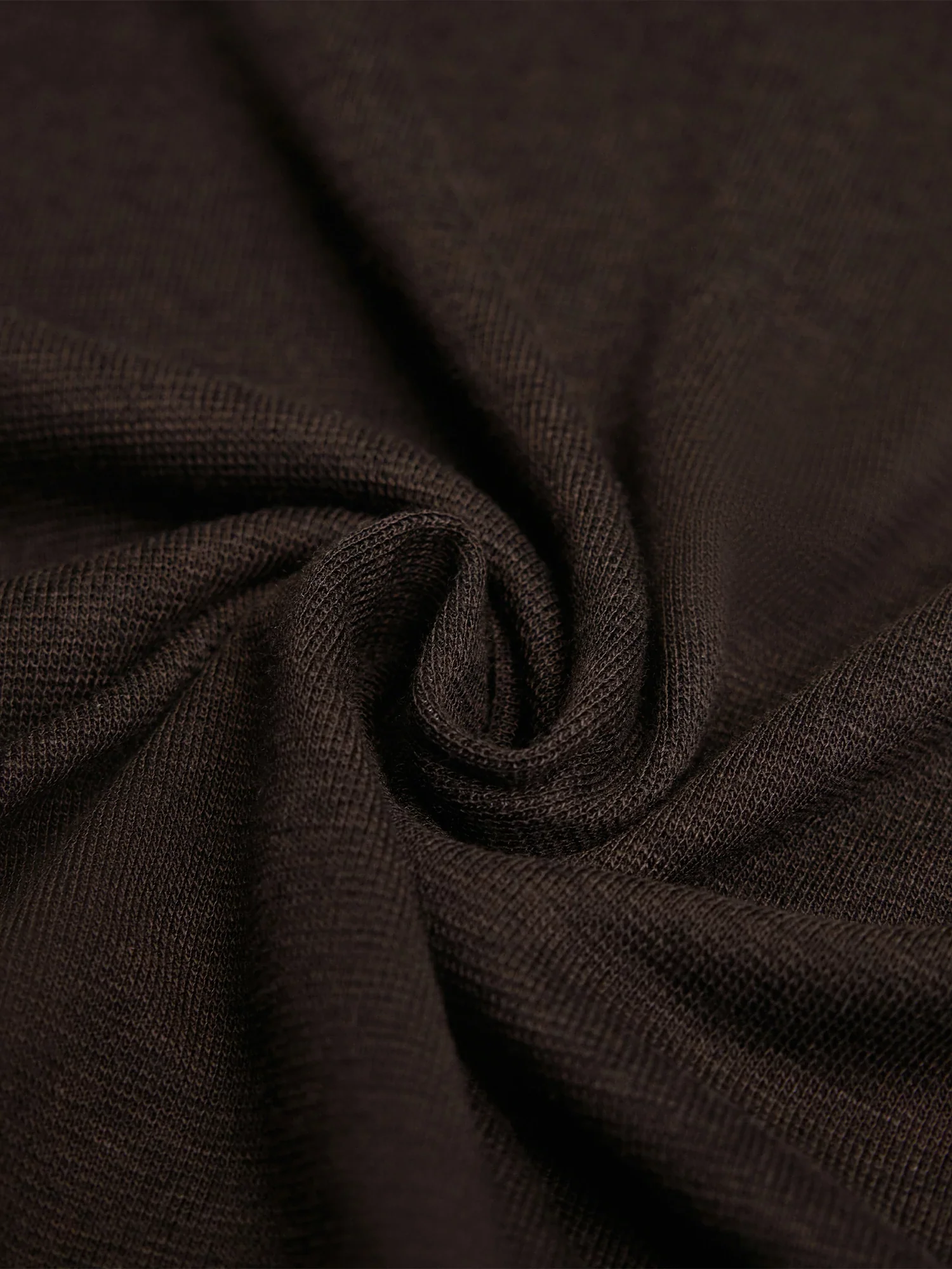 Lyocell & Wool Round Neck Long Sleeve Drawstring T-Shirt