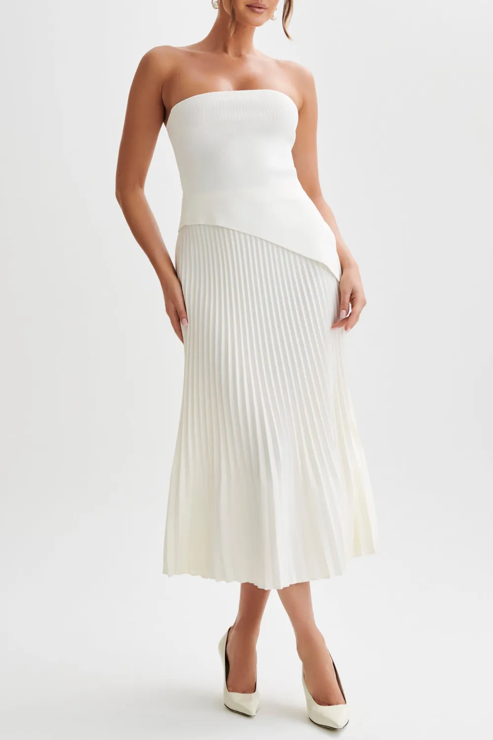 Asymmetrical Strapless Knit Top