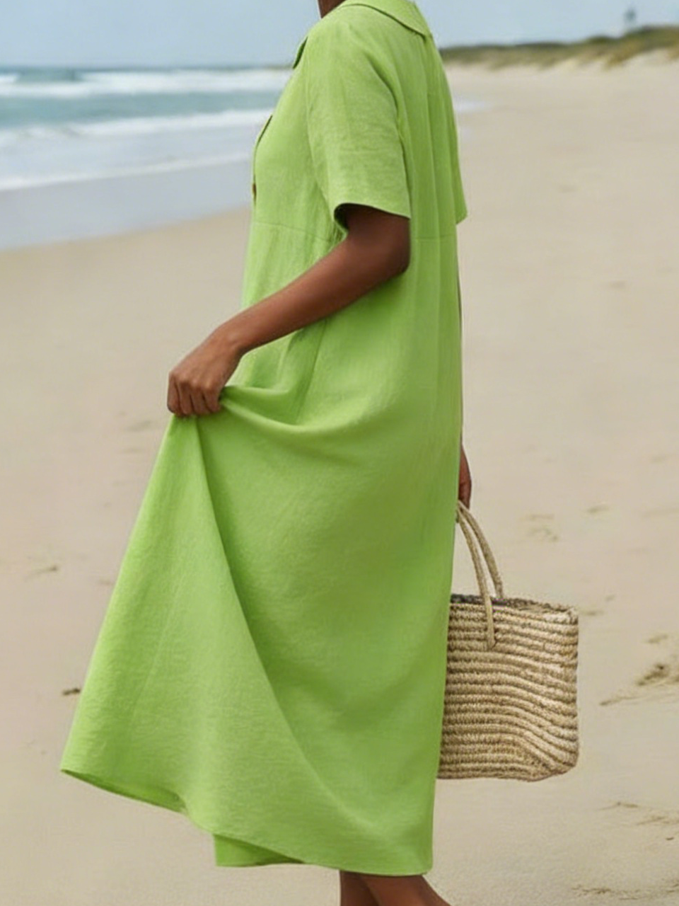 Elegant Cozy Round-neck Loose A-line Dress