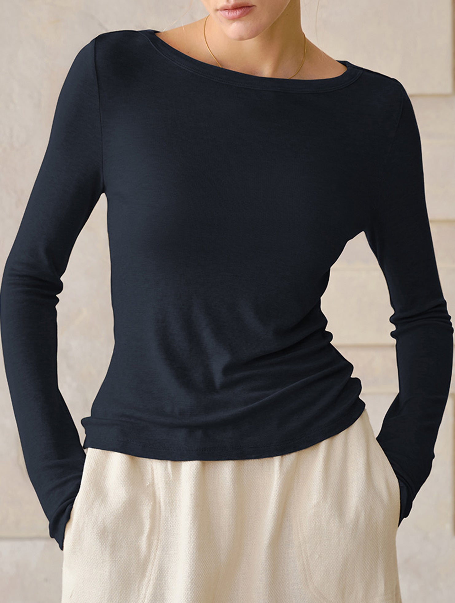 Tencel Wool Slim Fit Short Base Layer Top_CWTTL01219