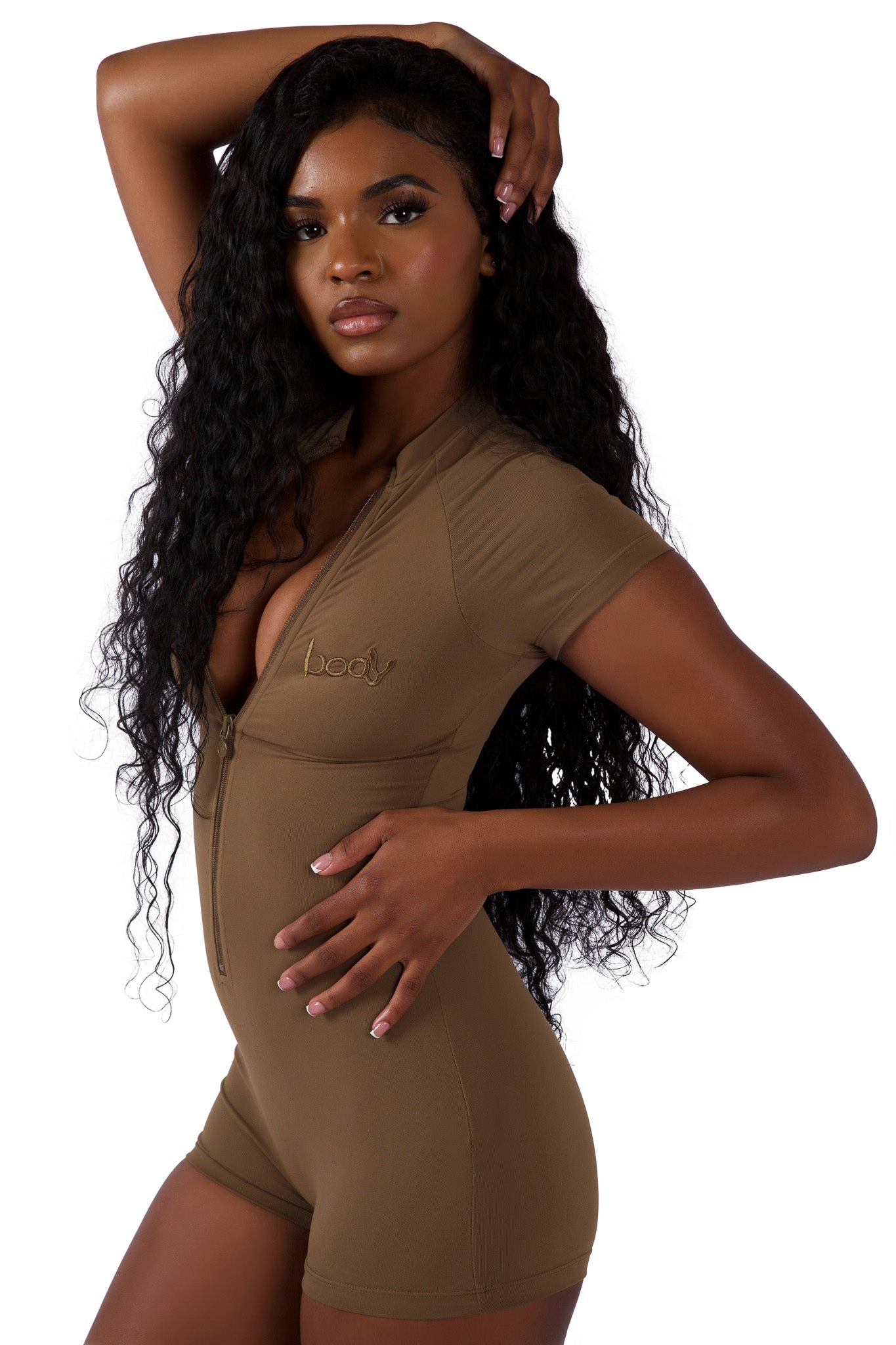 BASICS ROMPER (NUDE BROWN)