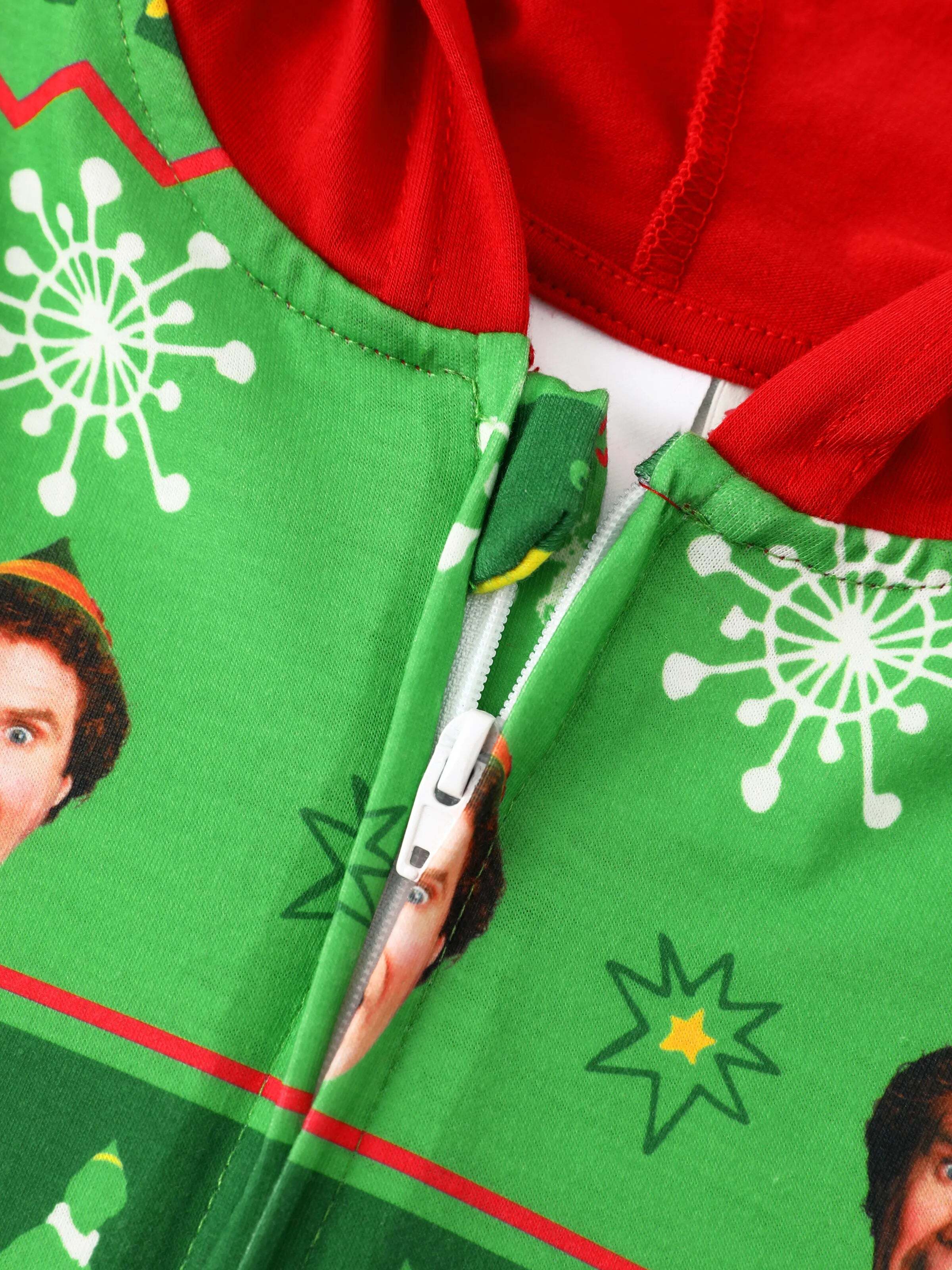 Christmas Family Matching Fair Isle Pattern Hooded Jumpsuit Green