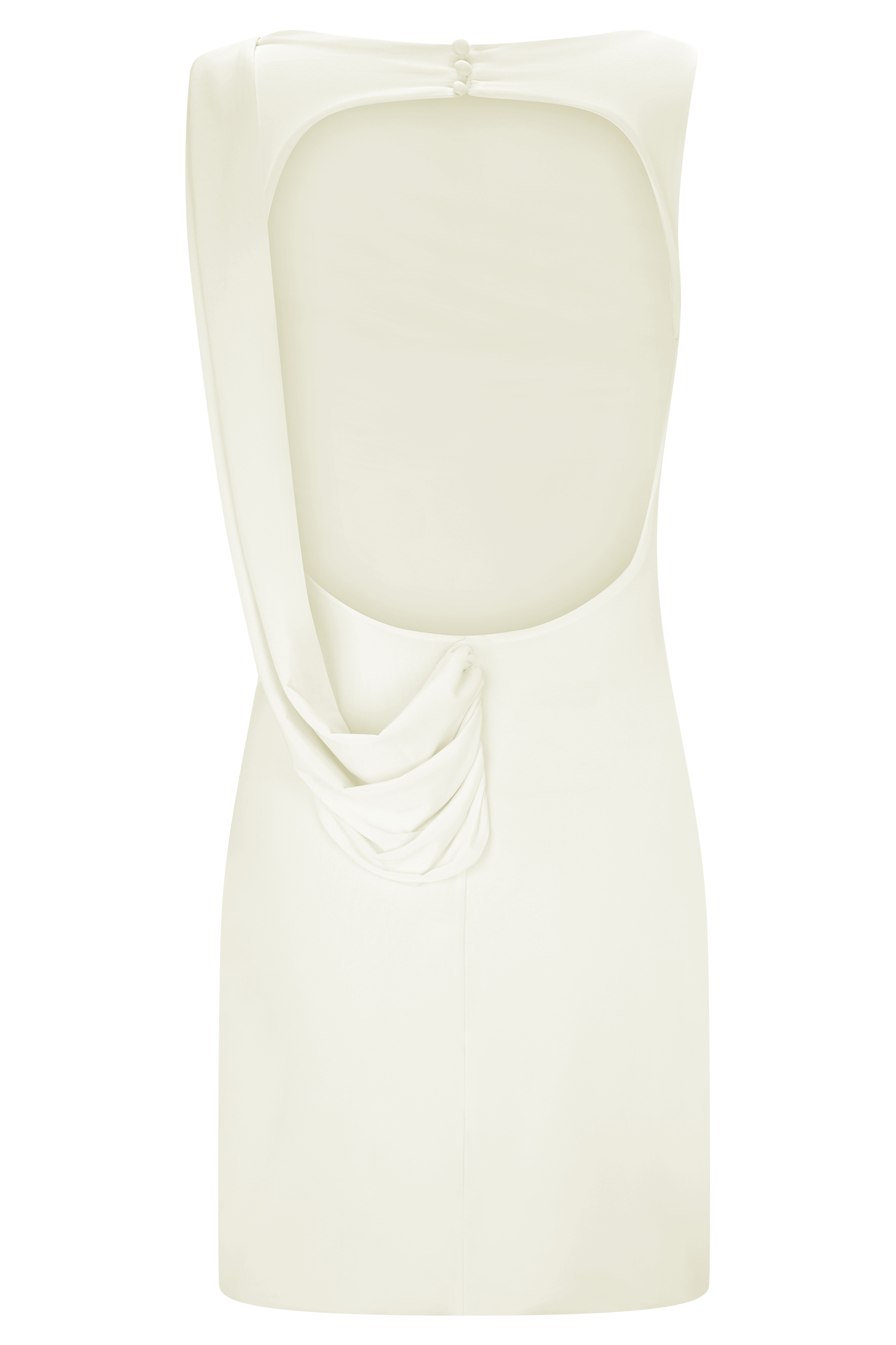 Ivory Slinky Drape Mini Dress