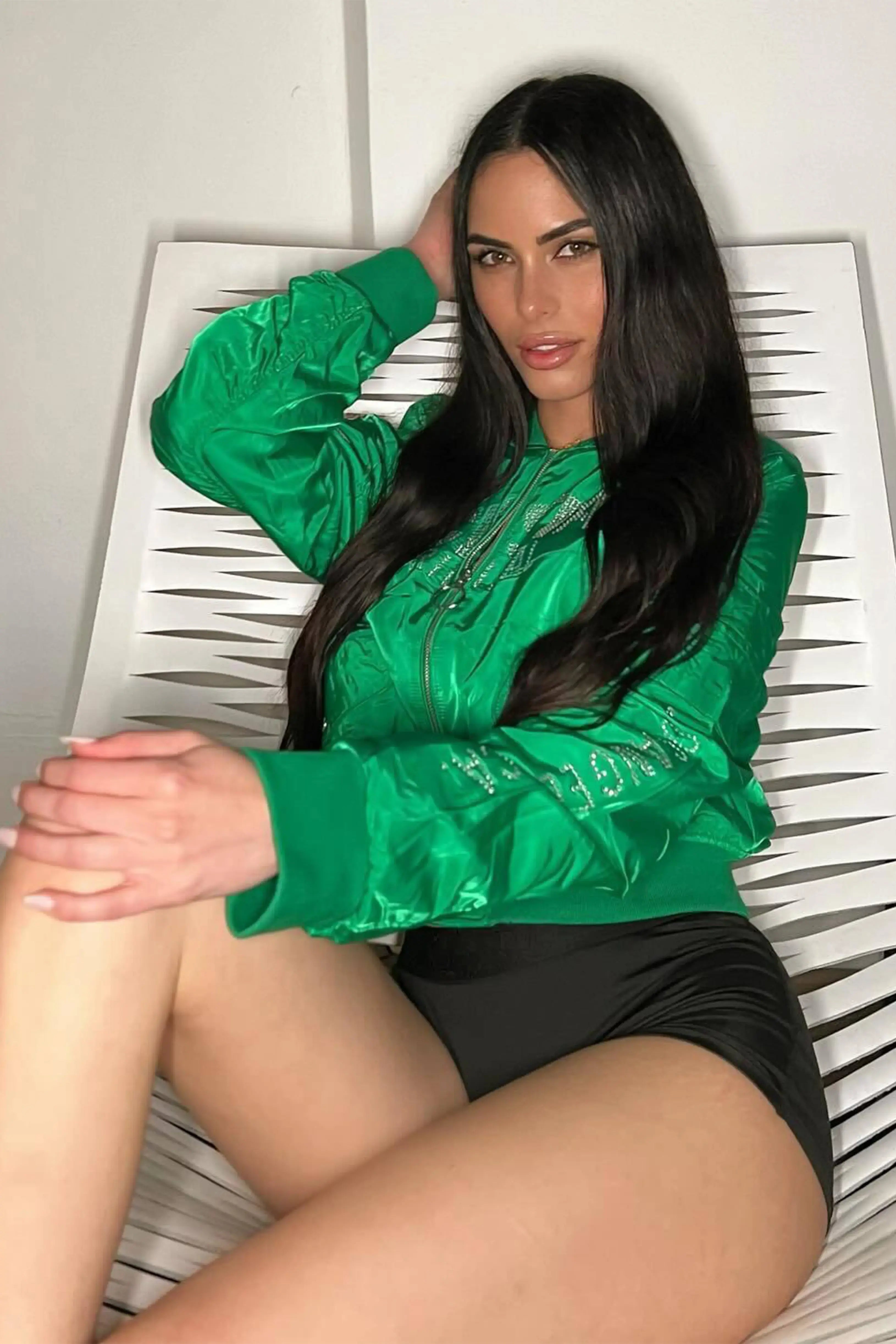 Charneisa Green Bomber Jacket