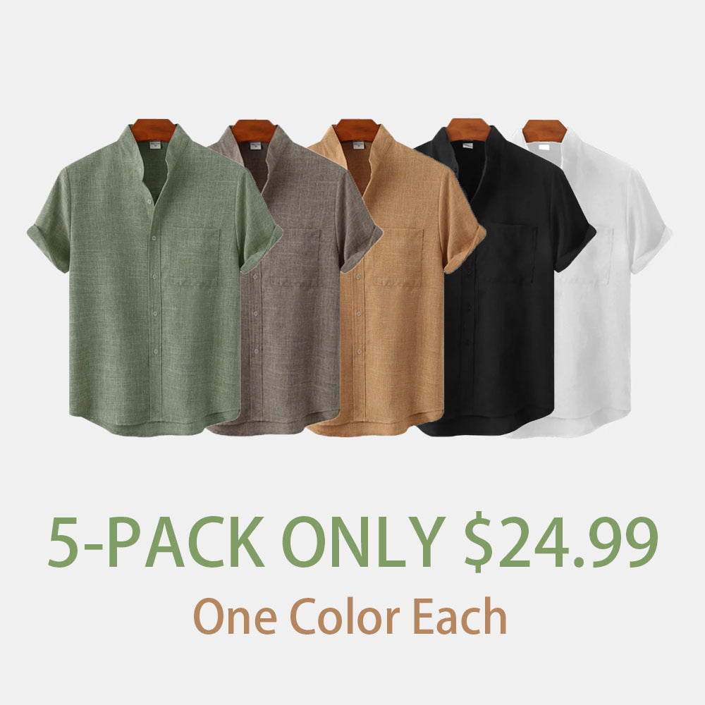 Heathered linen-blend shirt