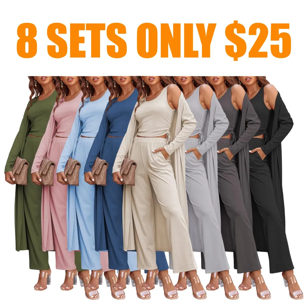 Cozy New Women's 3 Piece Knit Lounge Set