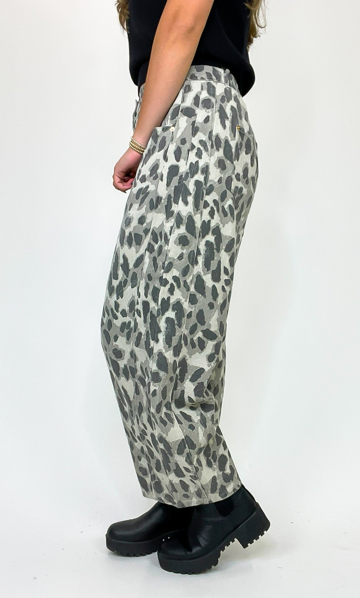Bold Safari Barrel Wide Leg Animal Print Pants