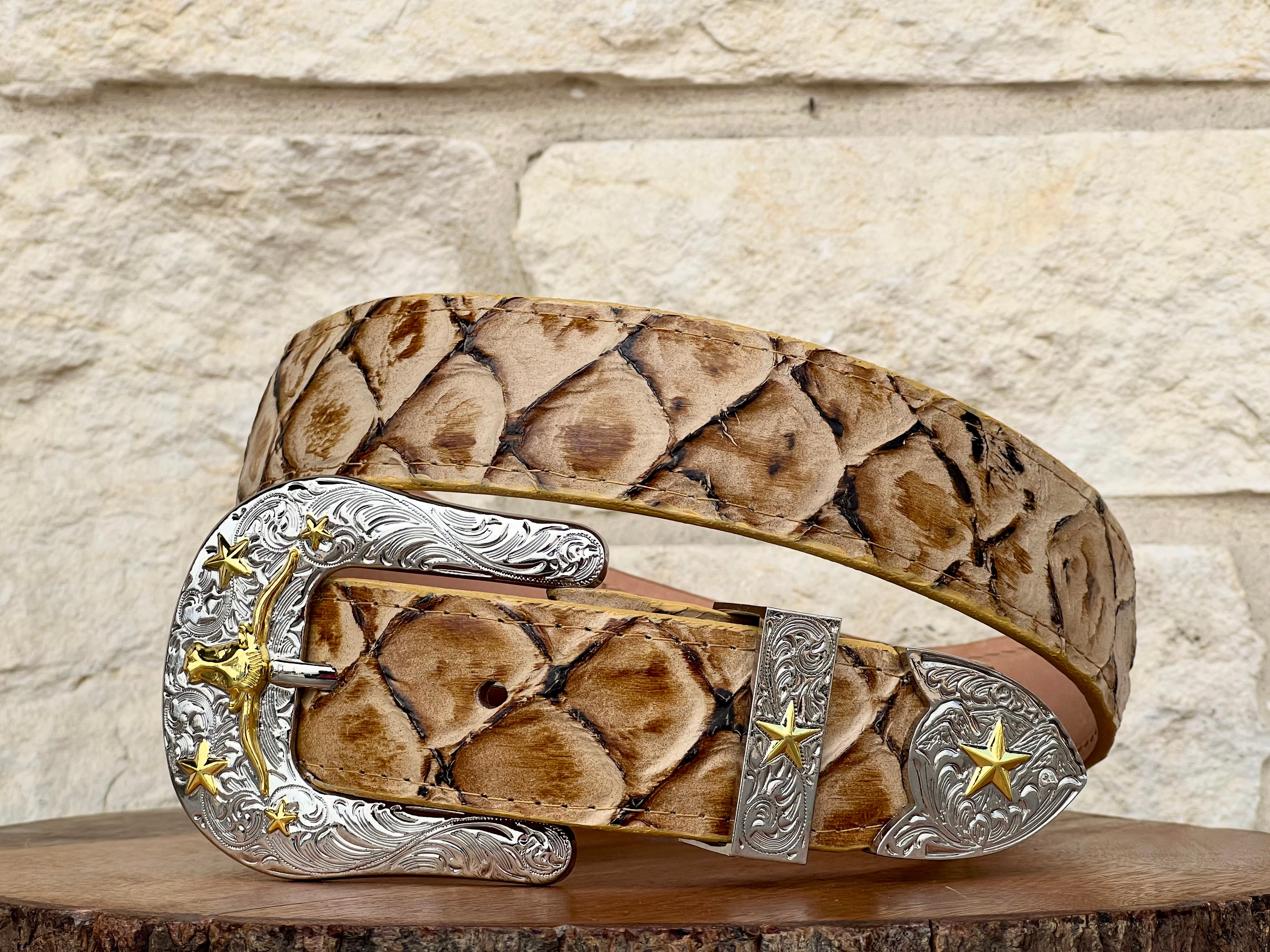 Bone Fish Leather Belt