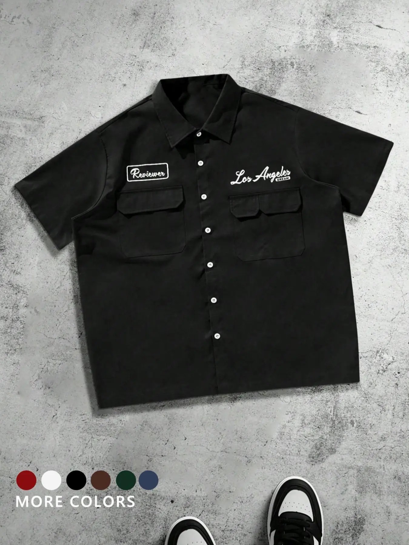 Men's Plus Size Casual Loose Fit Work Shirt
