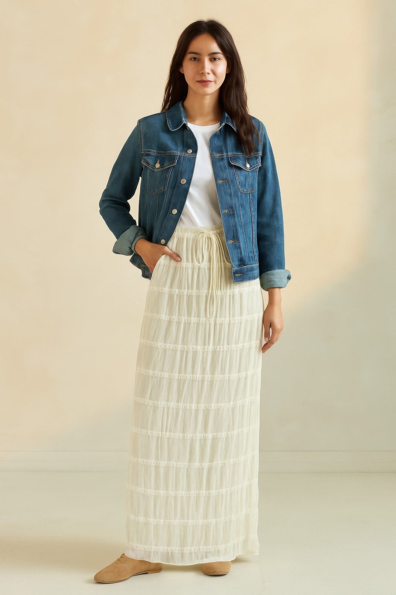 Sky Breeze Sheer Maxi Skirt