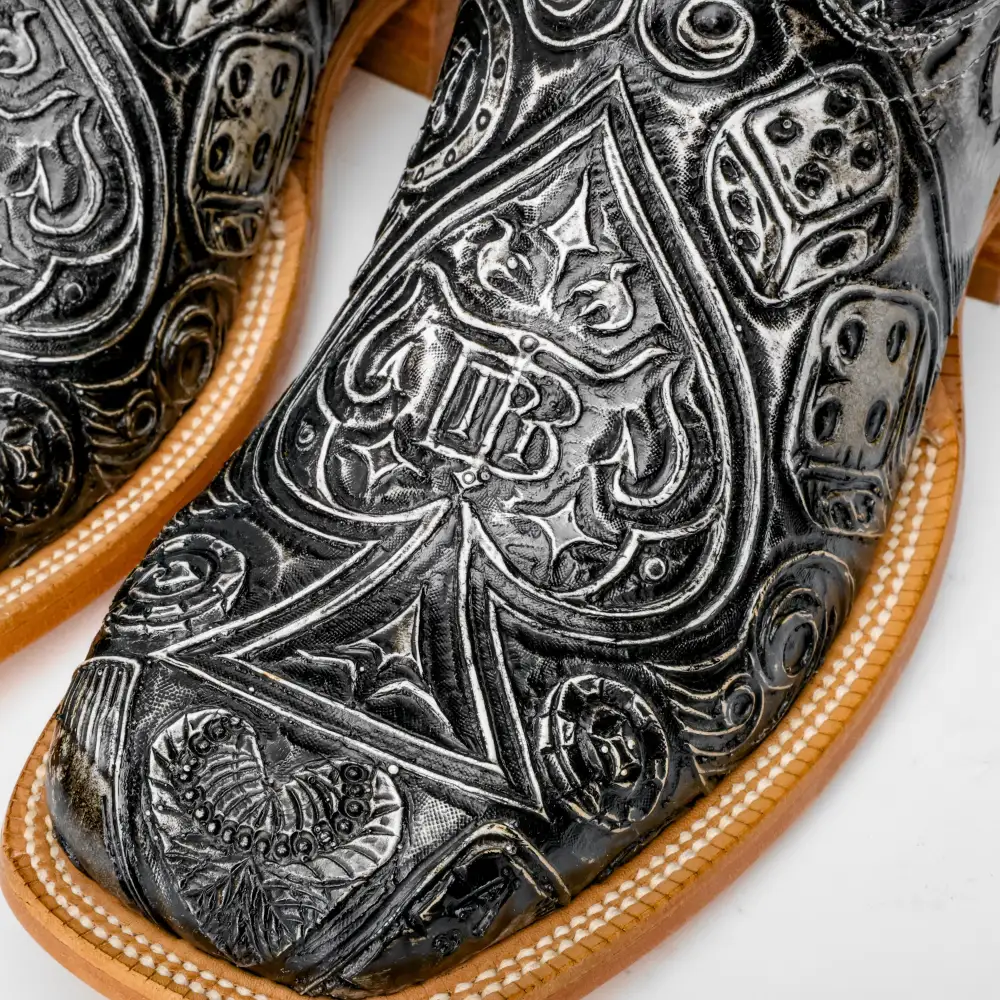 Ace Of Spades White/Black - Square Toe