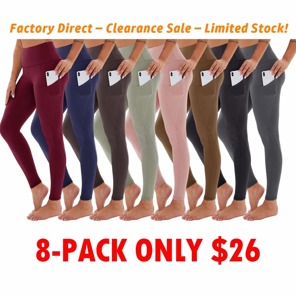 Women’s High-Waist Tummy Control Leggings with Pockets