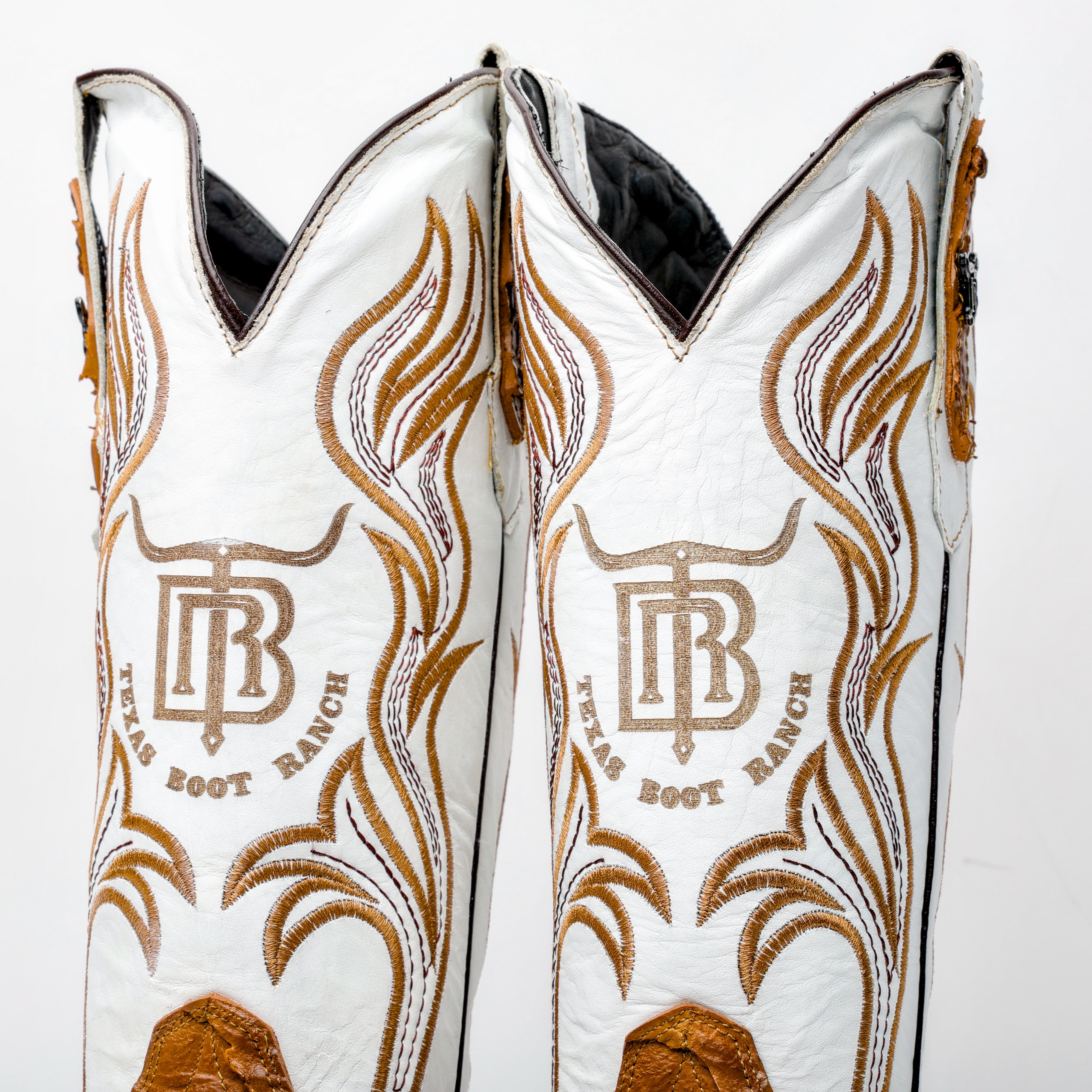 Matte Tan Jumbo Pirarucu Leather Boots - Square Toe