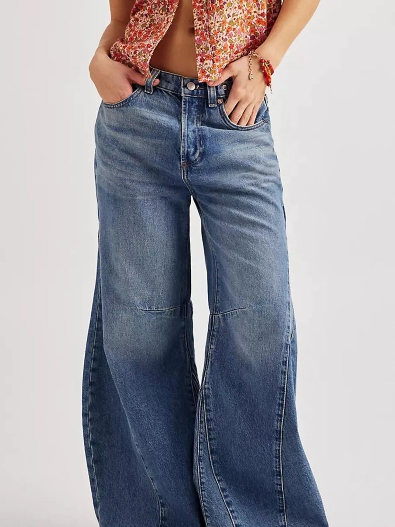 Washed Wide Leg Jeans