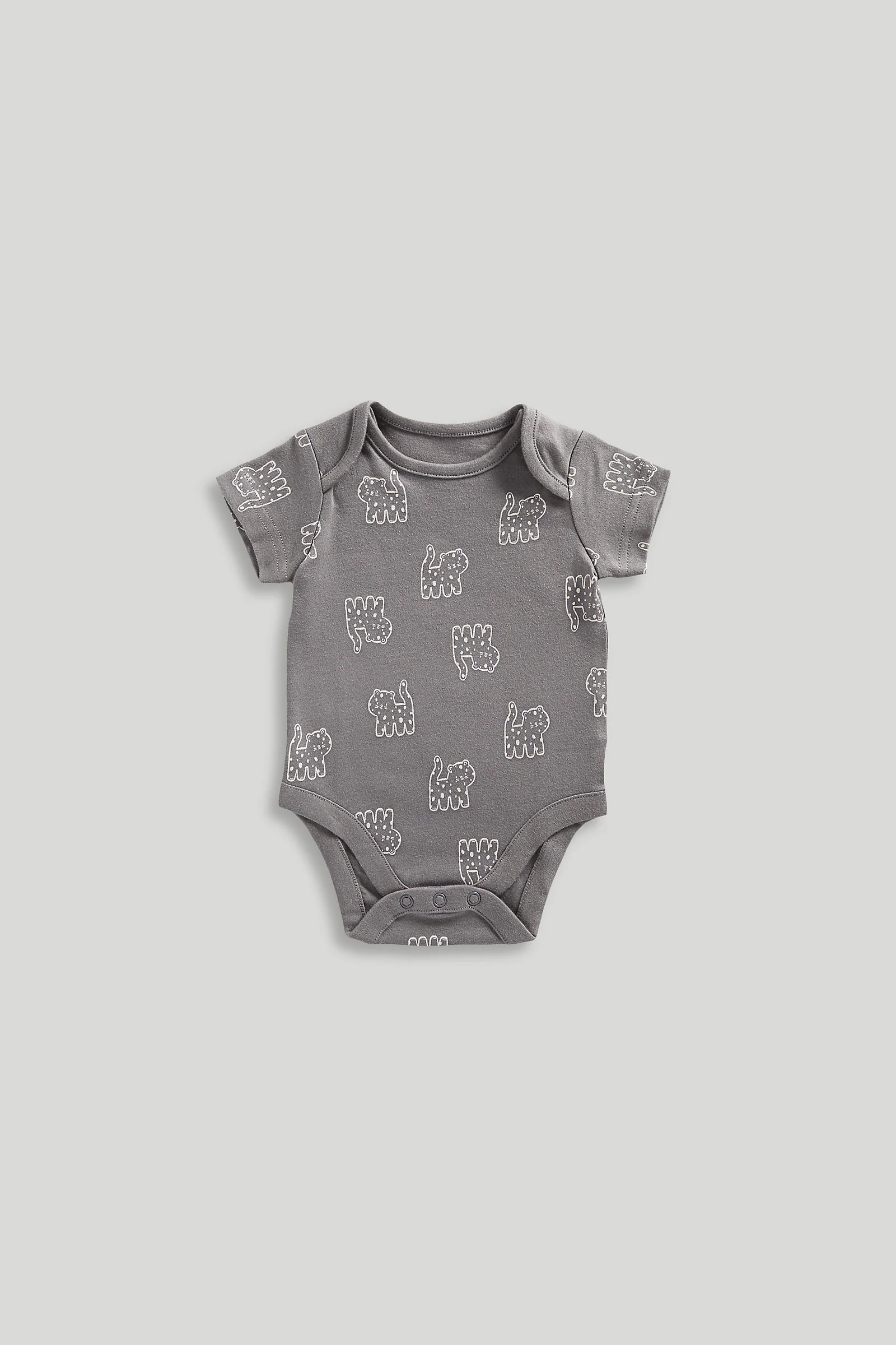 Big Cat Short-Sleeved Bodysuits - 5 Pack