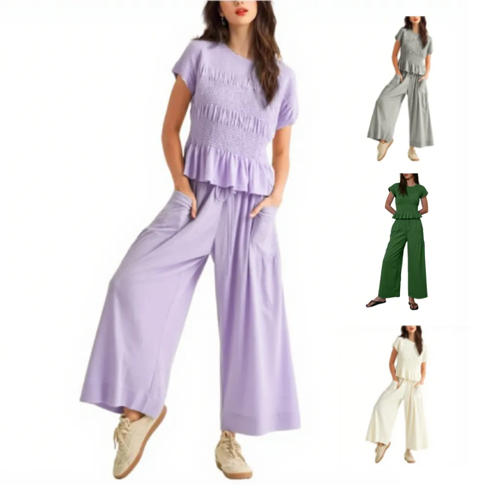 Women's Casual Pocket Two-Piece Set