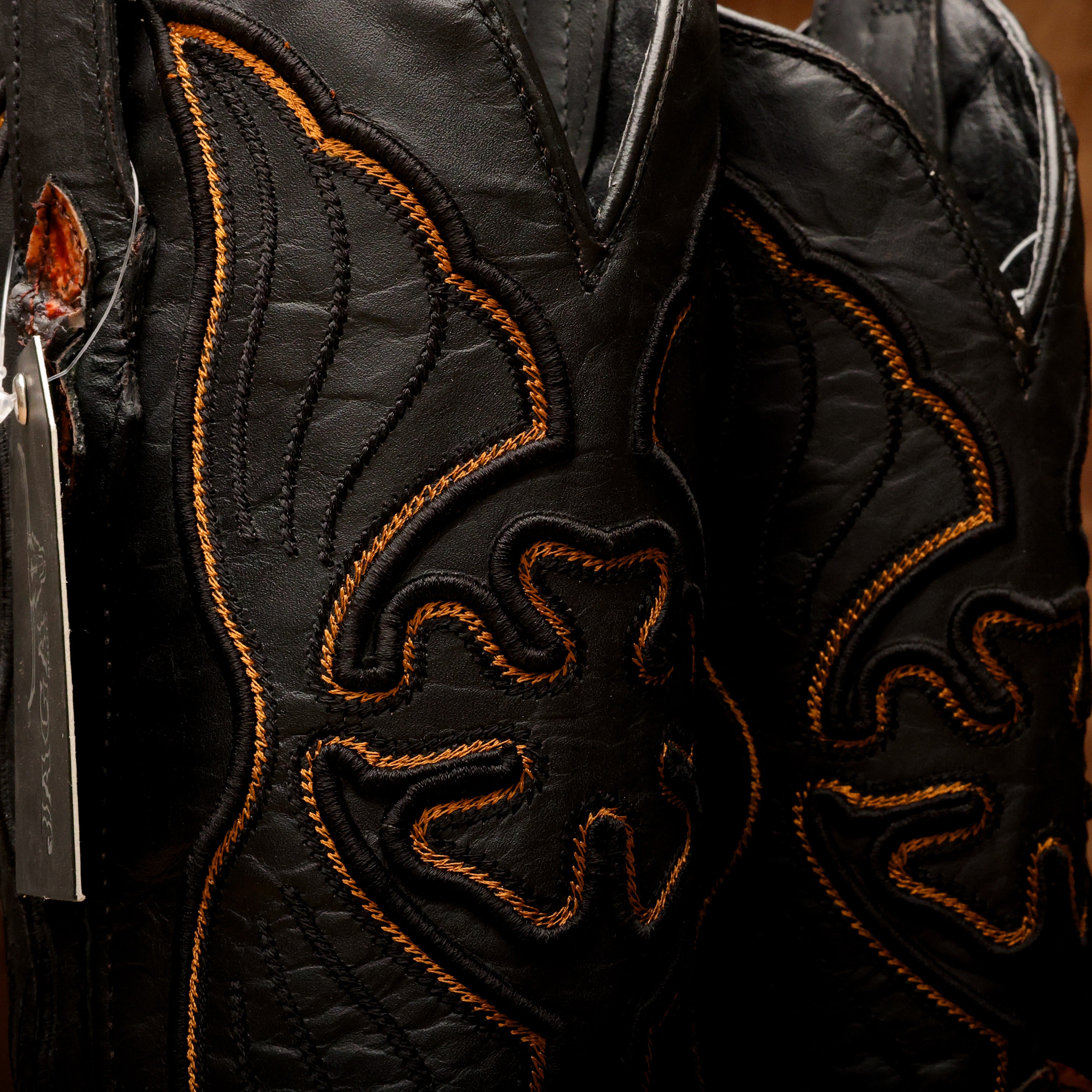 Cognac Jumbo Pirarucu Leather Boots - Square Toe