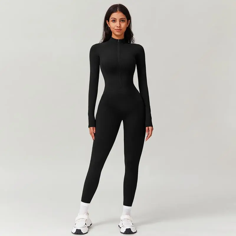 Women's All-Season Zip Sports Yoga Jumpsuit
