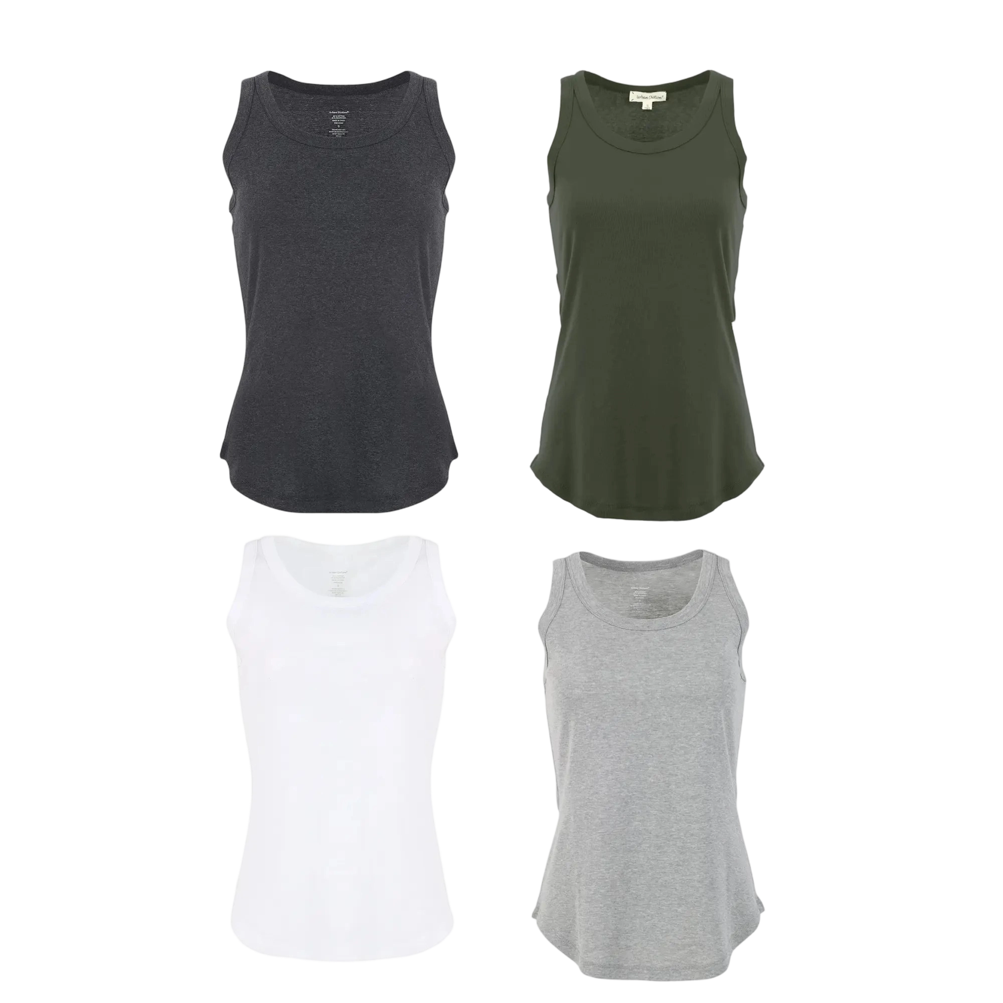 Scoop Neck Tank Tops Packs Multi Colors Basic Soft Comfort Sleeveless Tops Casual Womenswear Colorful Cotton