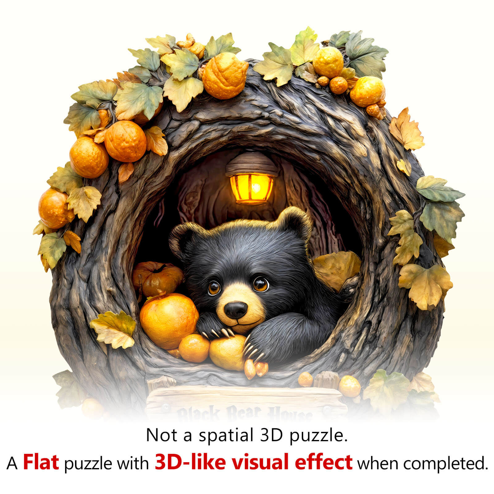 Orange Bear Wooden Jigsaw Puzzle