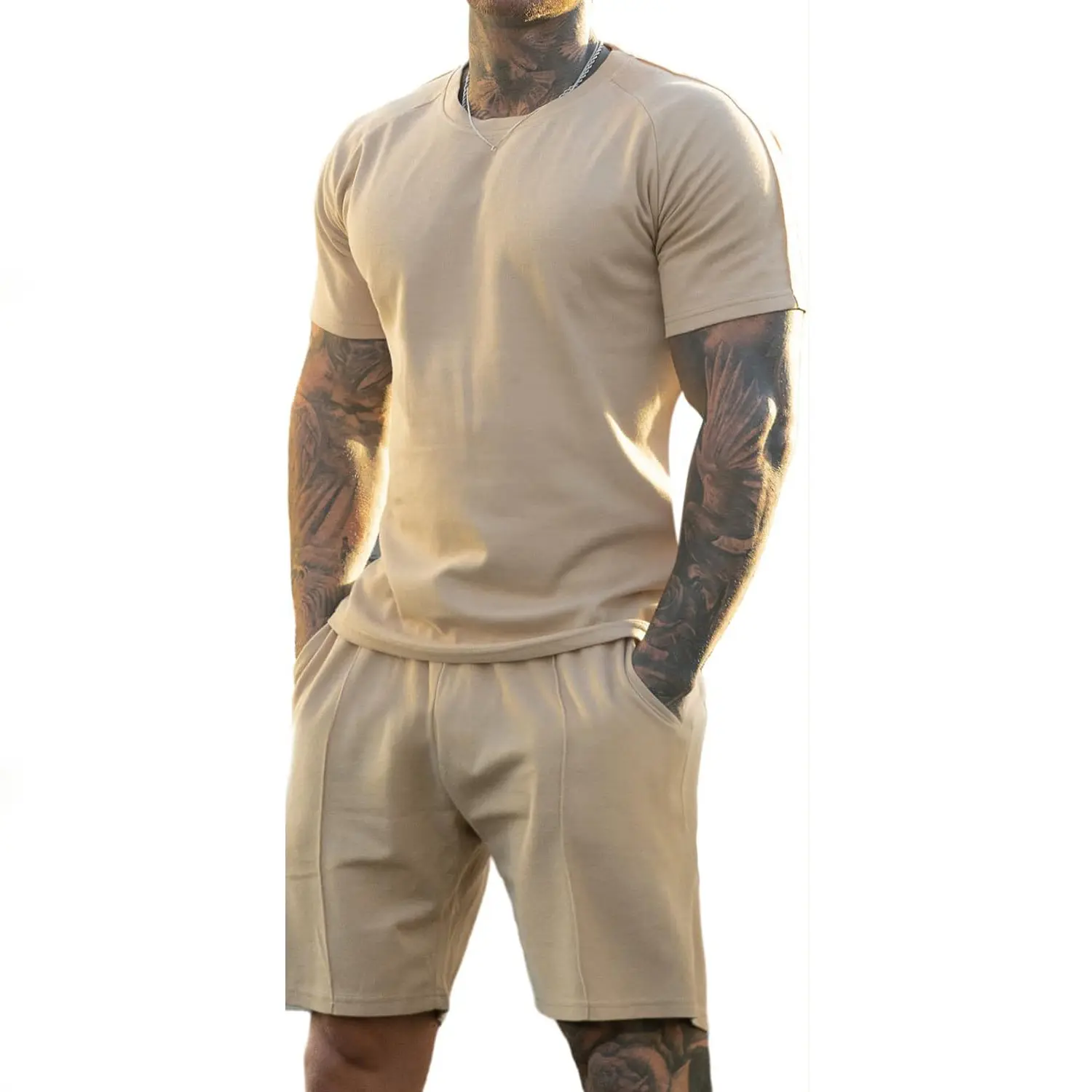 Mens Short Sets 2 Piece Outfits Fashion Summer Tracksuits Casual Set
