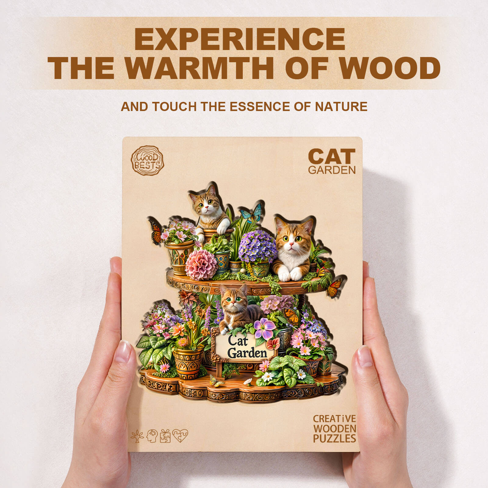 Cat Garden Wooden Jigsaw Puzzle