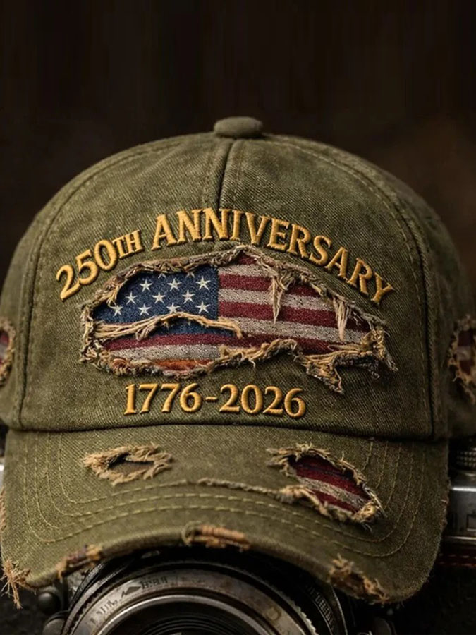 Unisex Retro Independence Day 250Th Anniversary Commemorative Print Casual Baseball Cap