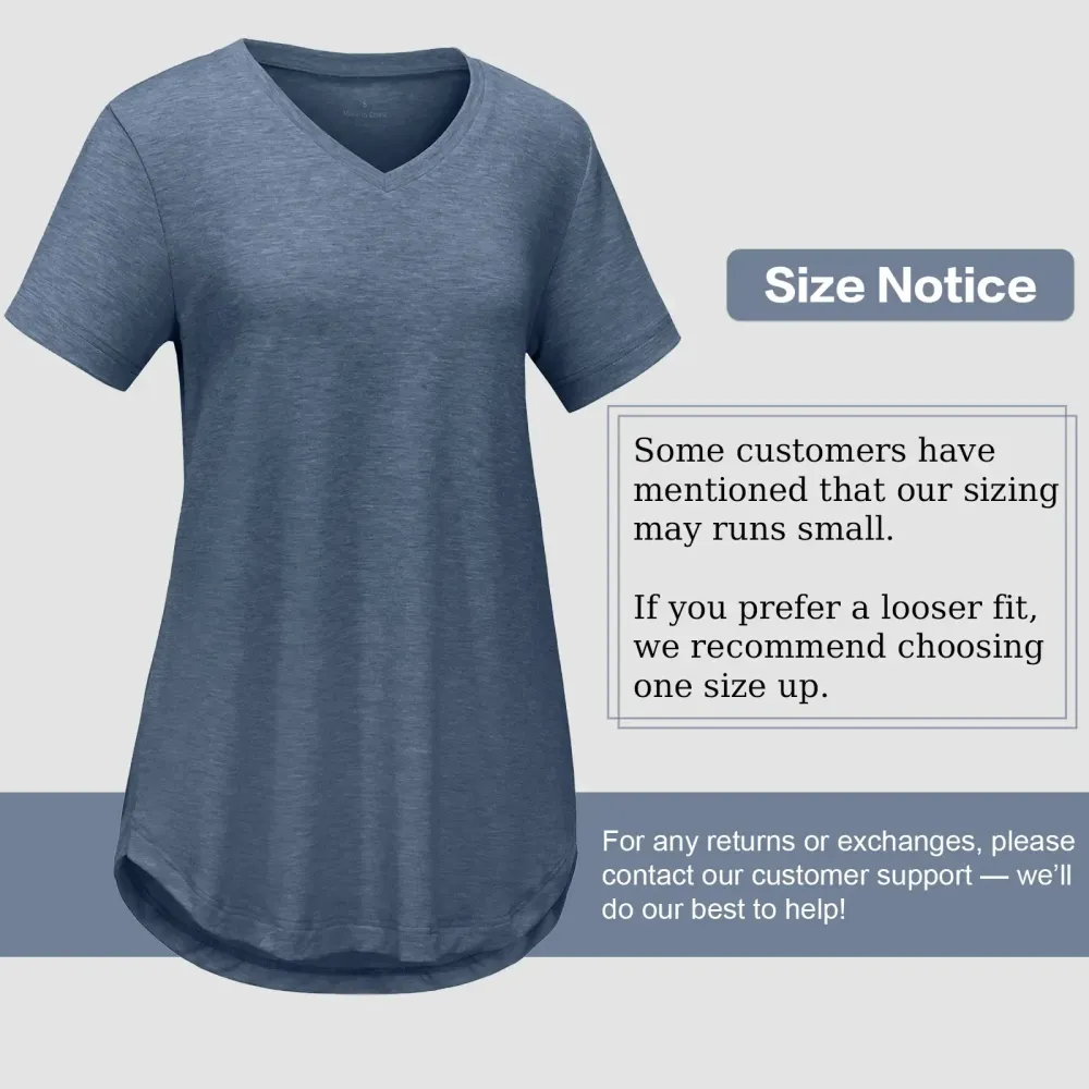 Short Sleeve Shirts for Women Casual V-Neck Plain Tees, Various Color Combinations