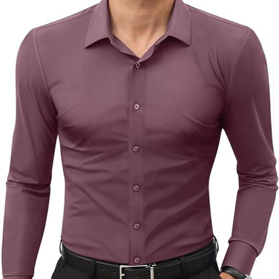 🔥Last Day Promotion!🔥Men’s Stretch Slim-Fit Long Sleeve Dress Shirt