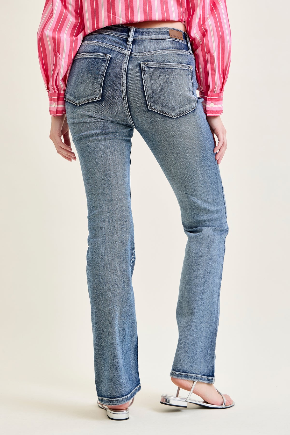 Daisy Contrast Wash Bootcut Jeans