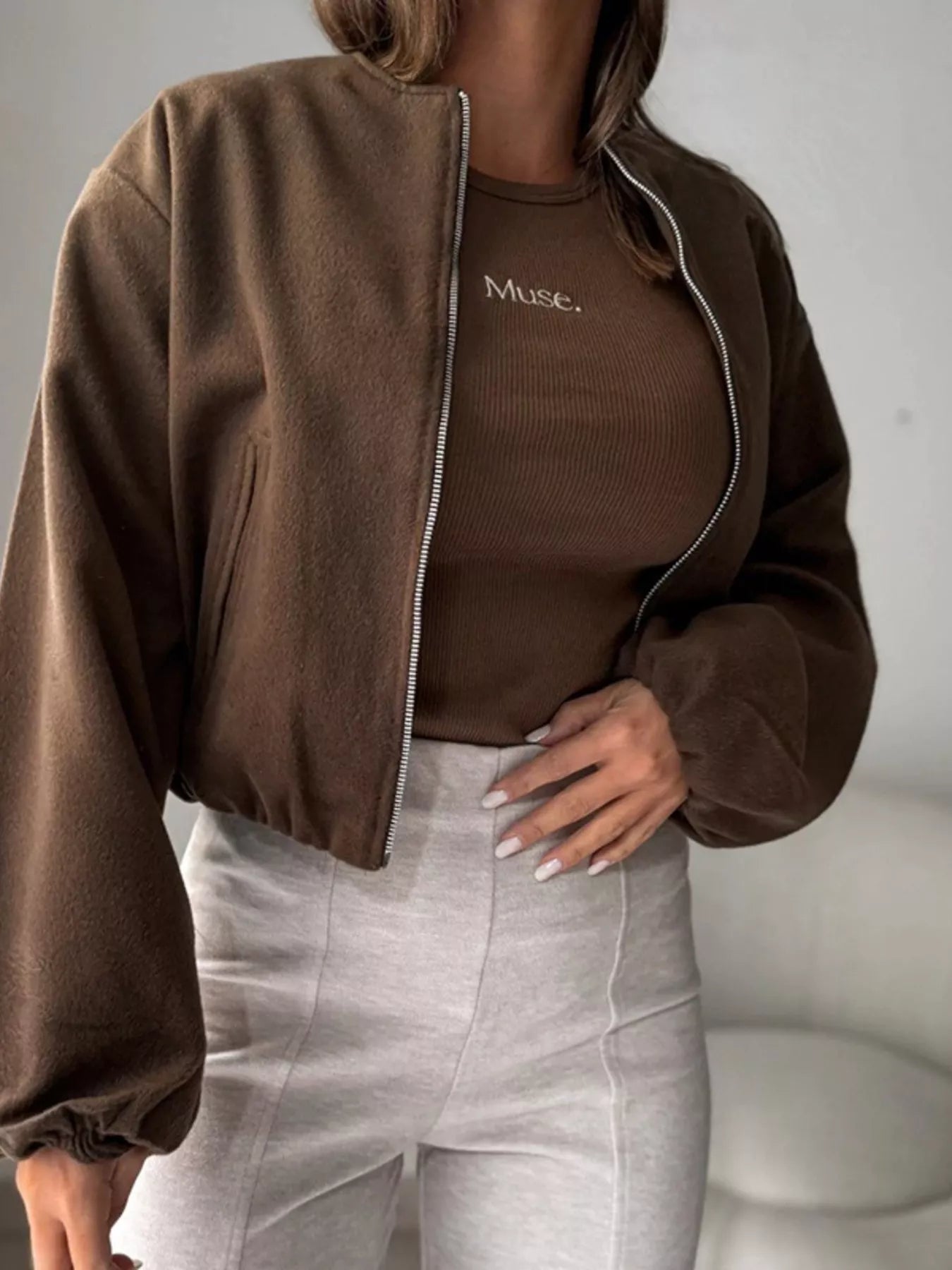 Casual Fleece Zip-Up Jacket