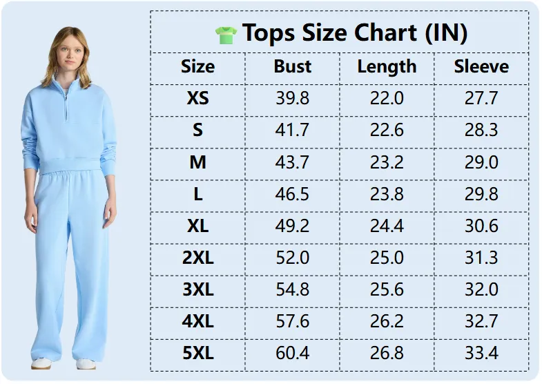 Women’s 2-Piece Set – Half Zip Sweatshirt & Wide Leg Pants