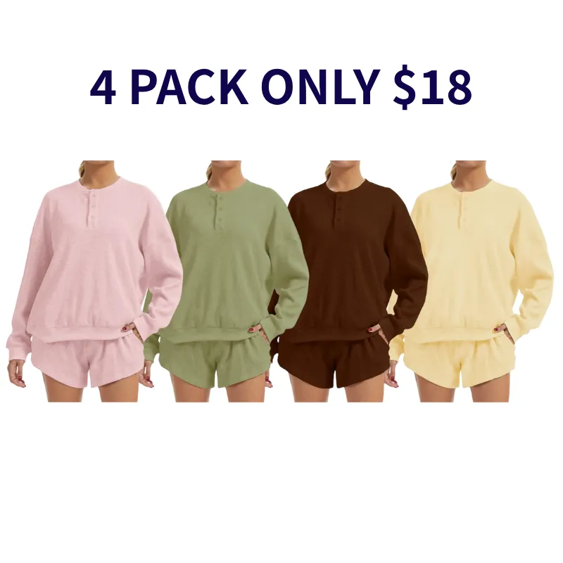 Women's Oversized Waffle Knit Lounge Set