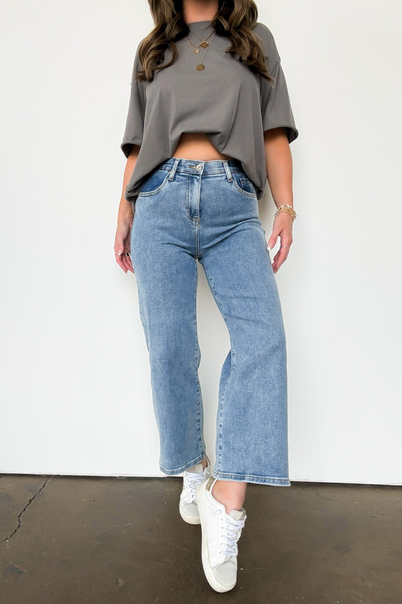 High Rise Bootcut Crop Jeans