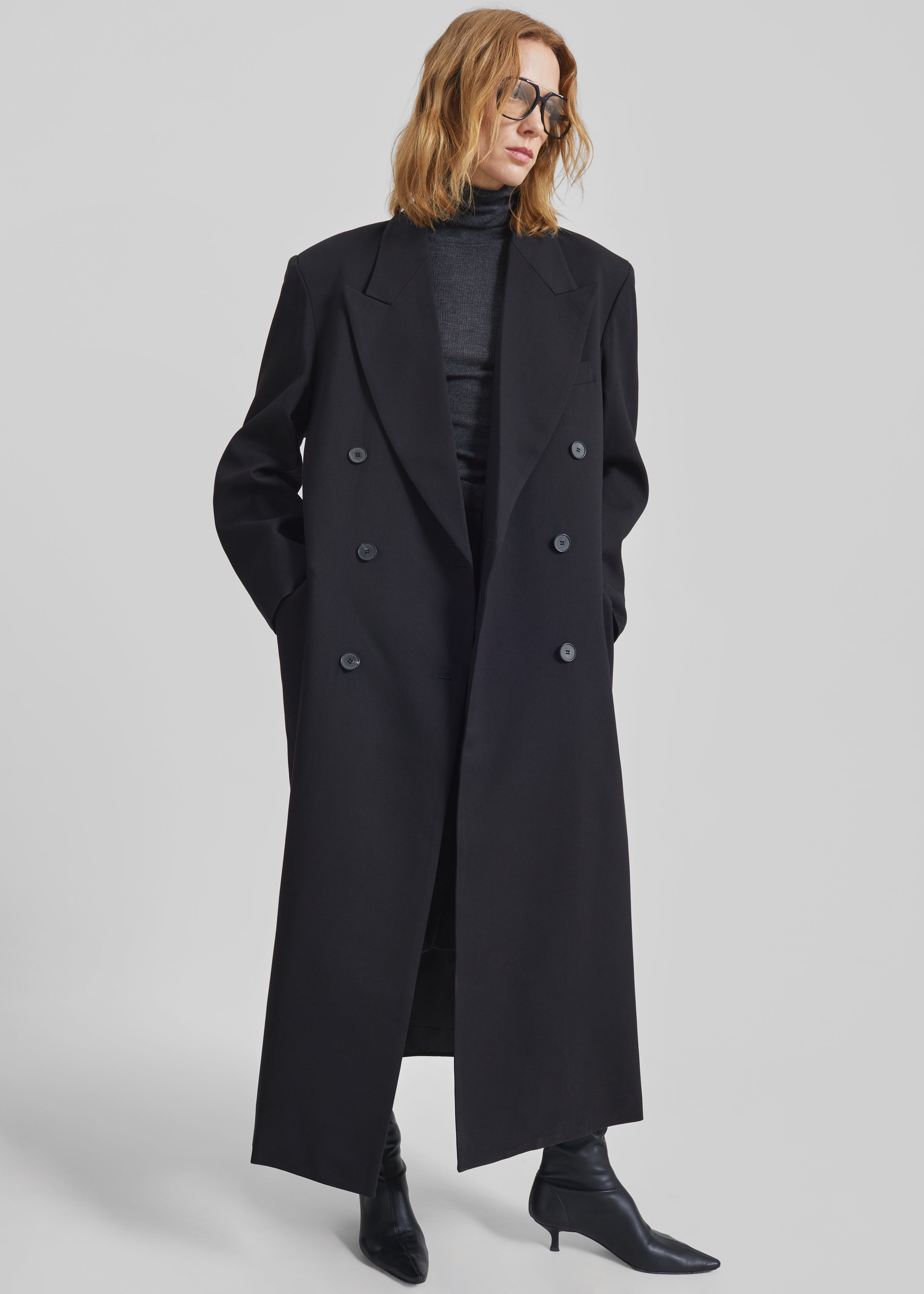 Delphina Long Coat - Black
