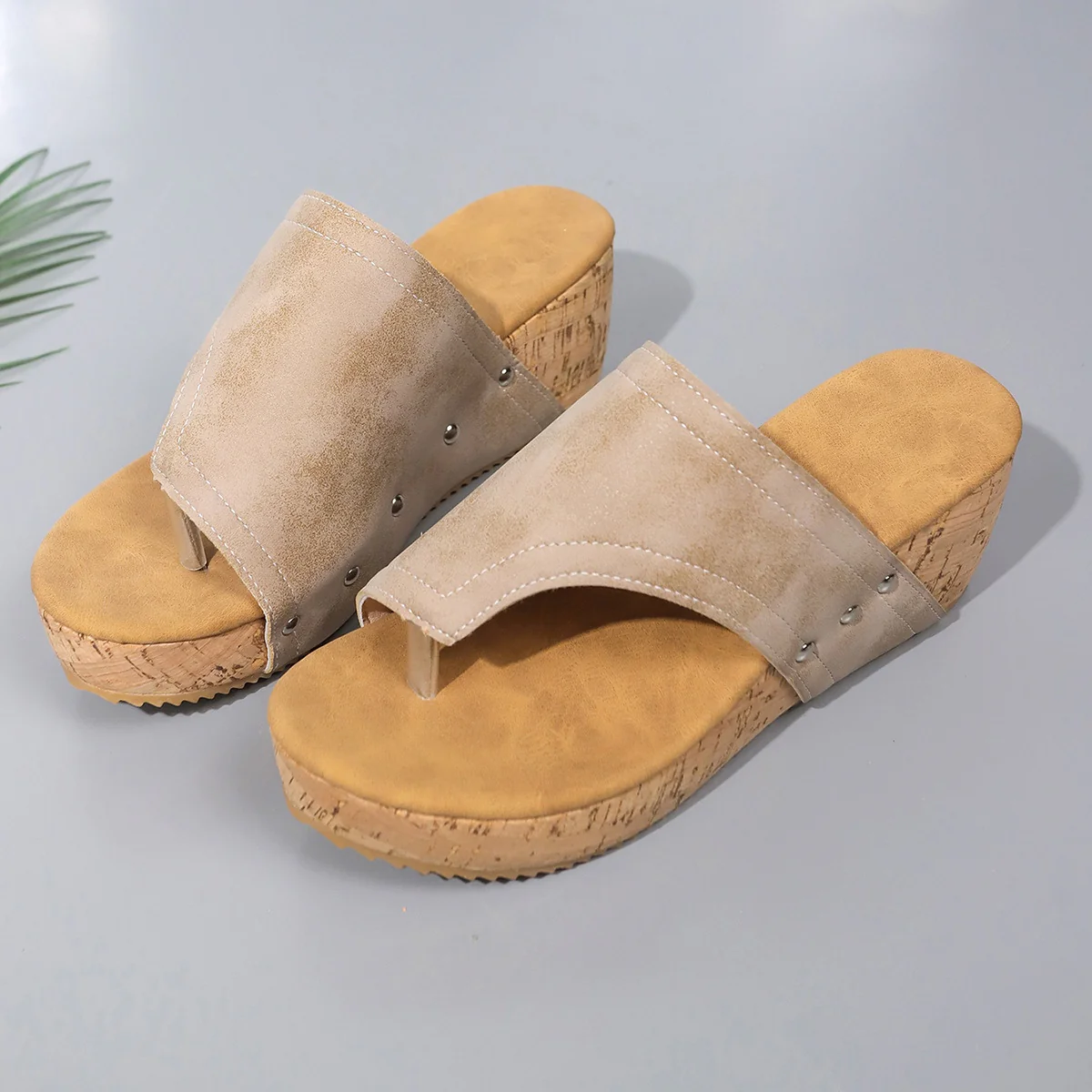 PU Leather Wedge Sandals (multiple color options)