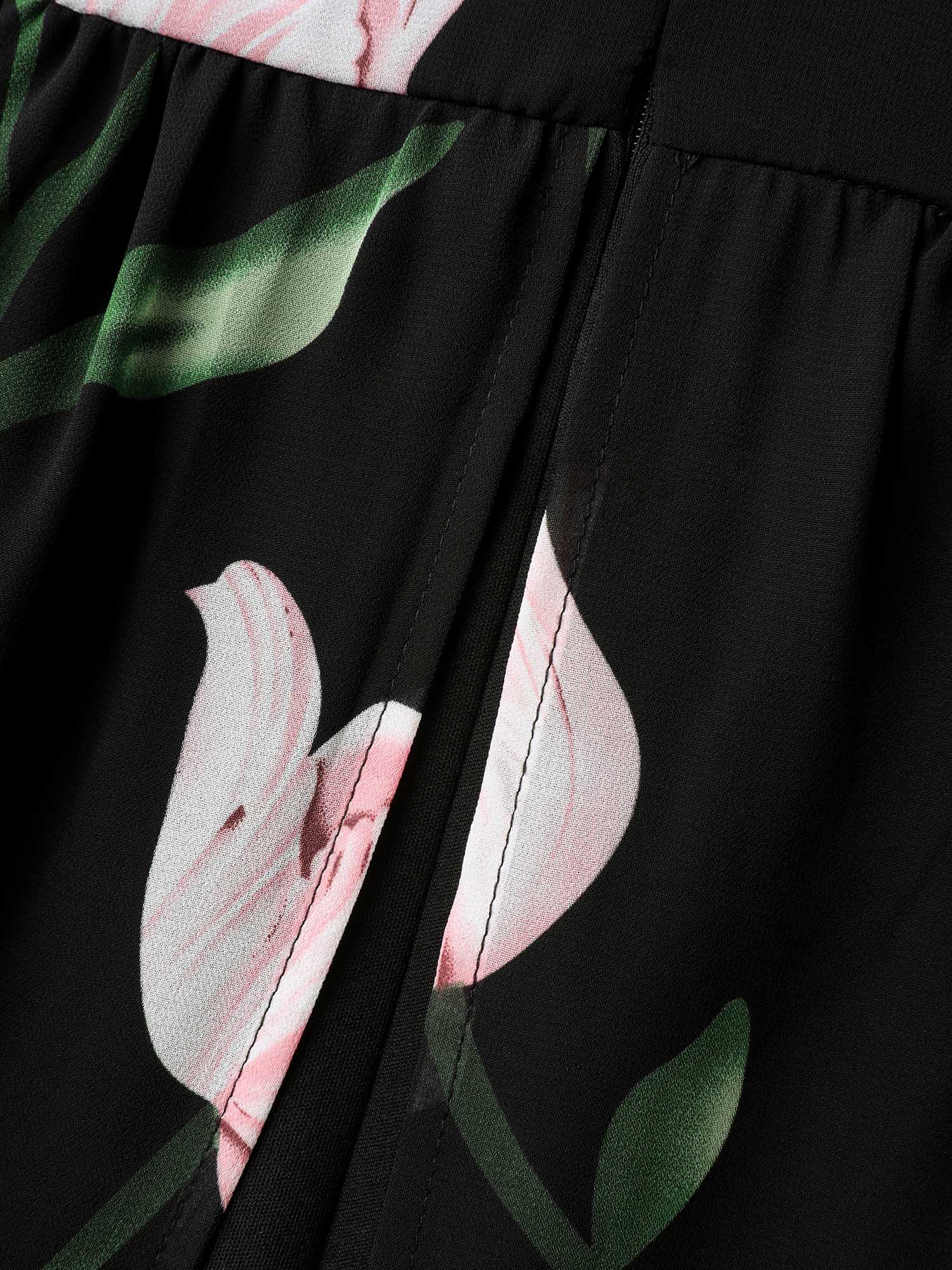 Hidden Zipper Floral Layered Pockets Jumpsuit