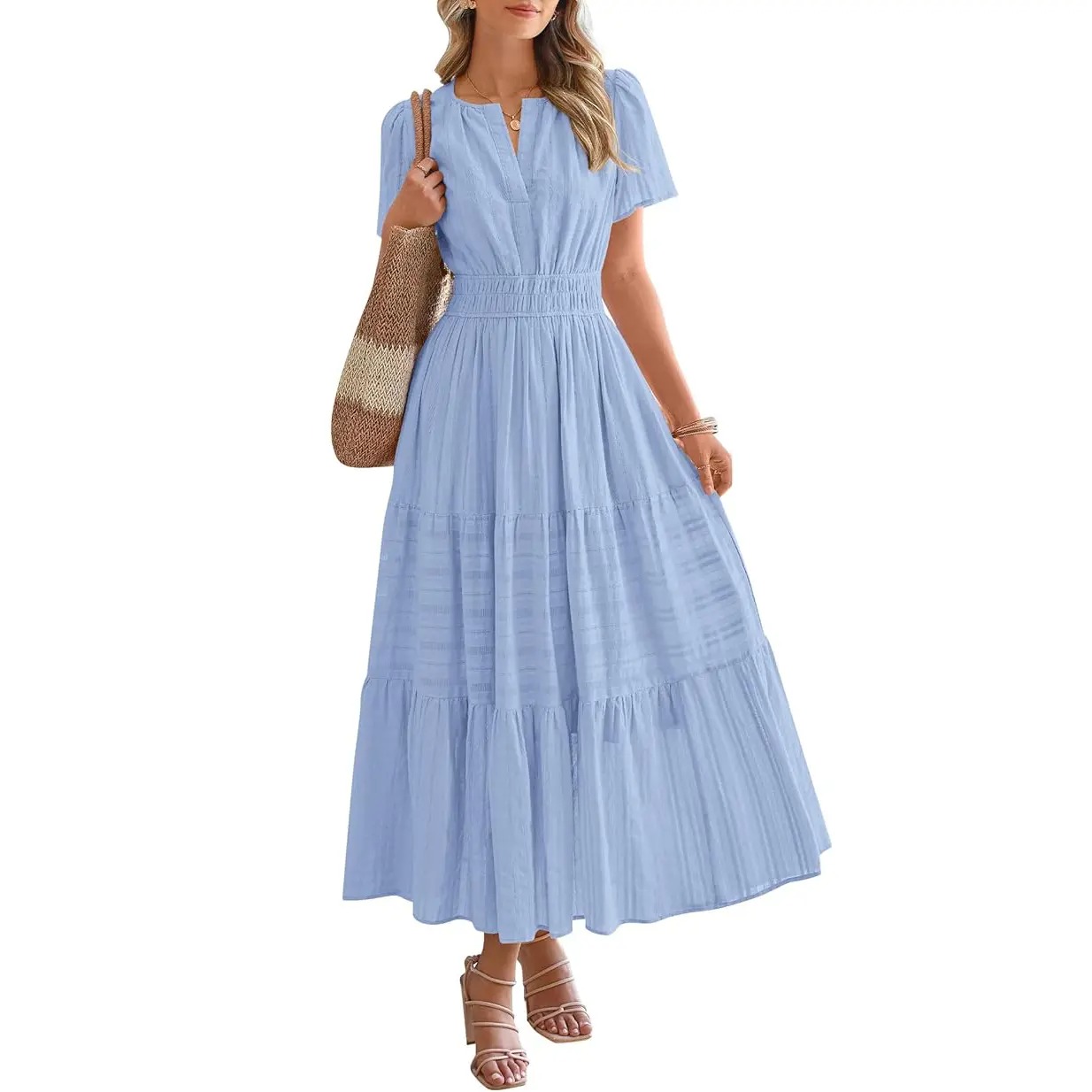 Women’s Lightweight Boho Maxi Dress with Pockets
