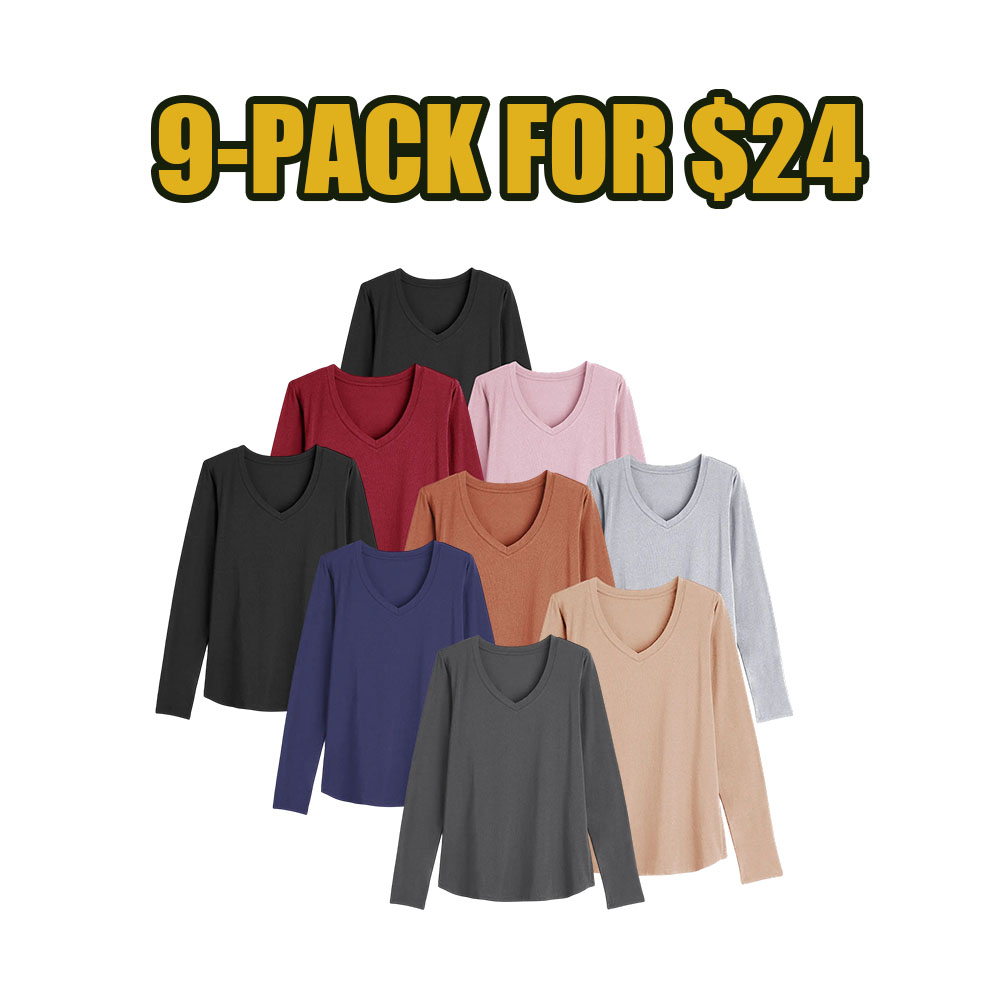 Everyday Comfort V-Neck Tees – Lightweight Loose Fit Basic Tops (1/3 Pack)