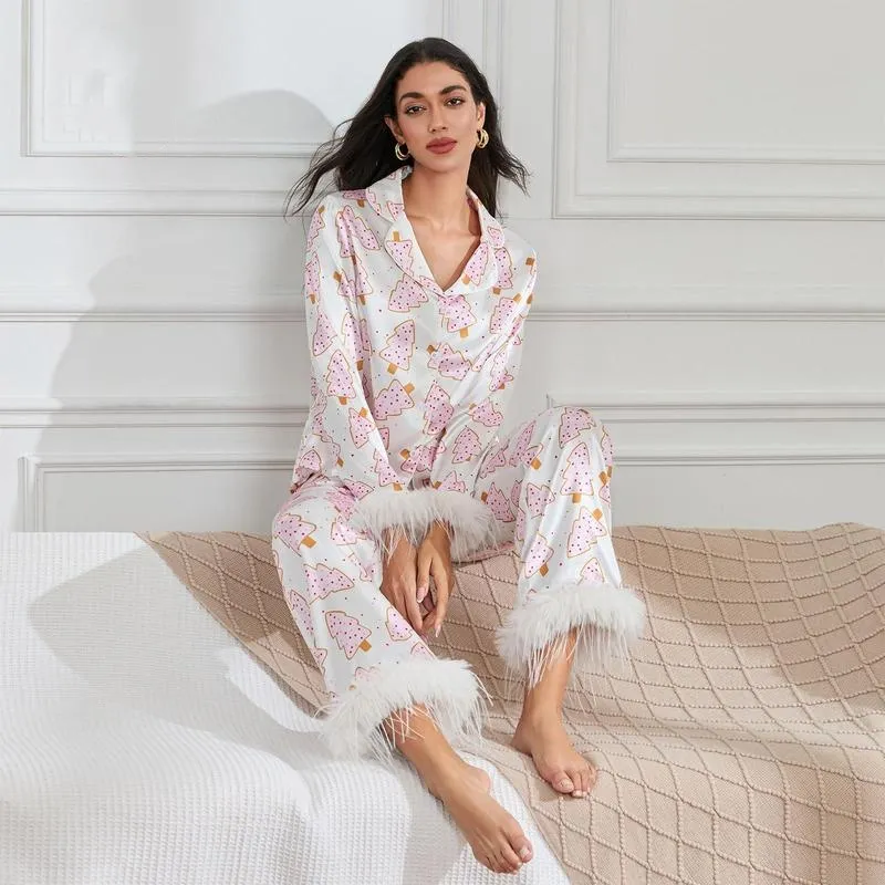 Women Christmas Pajamas Lounge Set