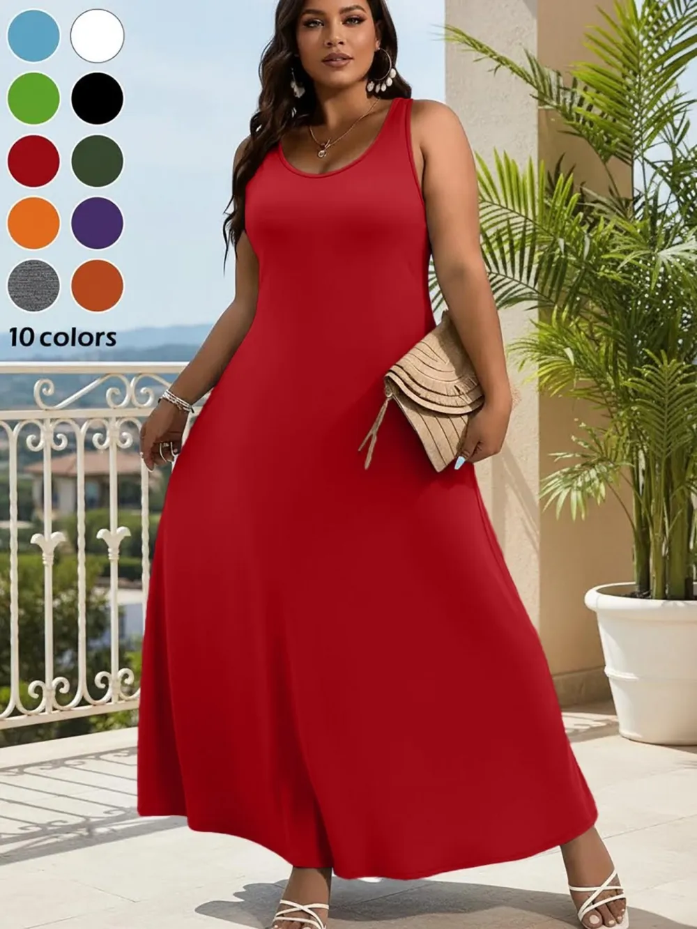 Women's Solid Color Sleeveless Vest Dress, Vacation Style Slimming Bodycon Dress, Casual Daily Everyday Wear