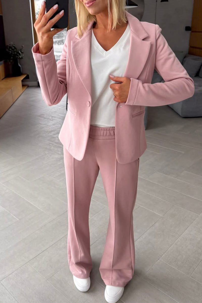 Women's Lapel Solid Color Commuter Suit