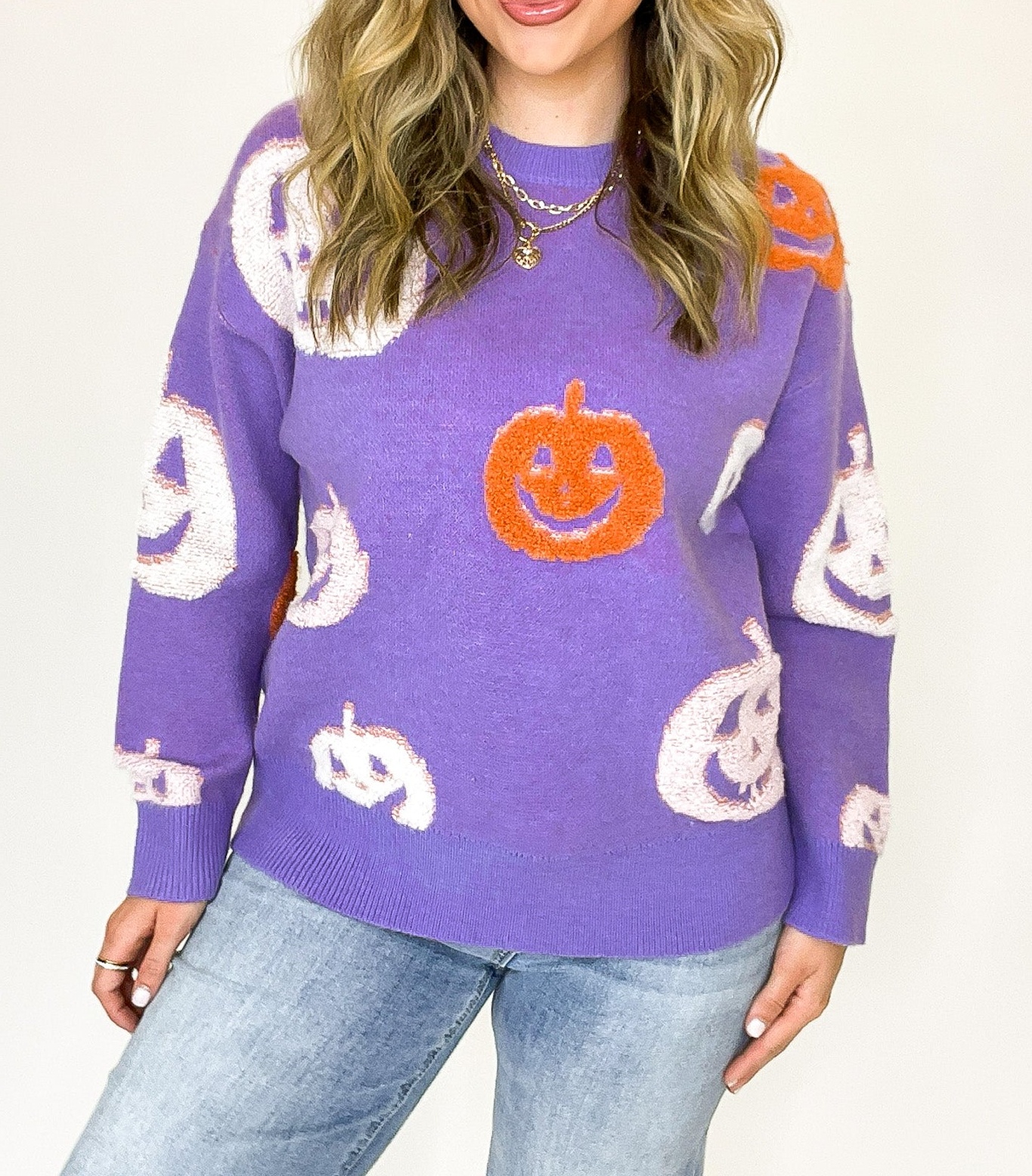 Fall Frosting Pumpkin Knit Sweater - FINAL SALE
